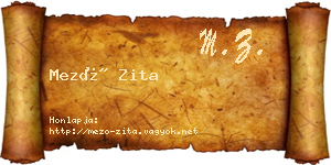 Mező Zita névjegykártya